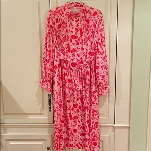 Trendy Boutique Vibrant Pink Floral Long Sleeve Dress
